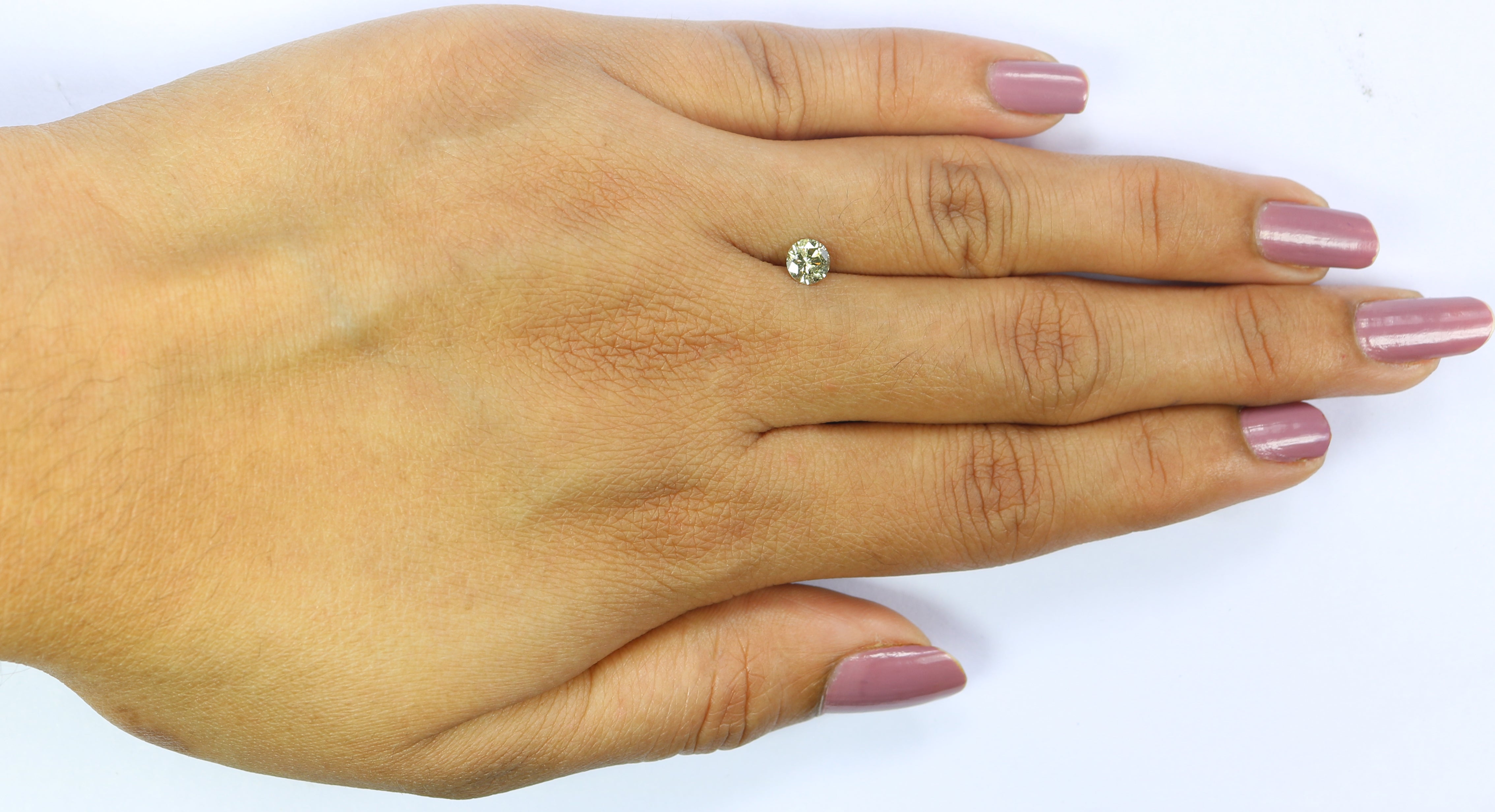 0.36 Ct Natural Loose Round Shape Diamond Light Green Color Round Cut Diamond 4.65 MM Natural Green Color Round Brilliant Cut Diamond KQ2595