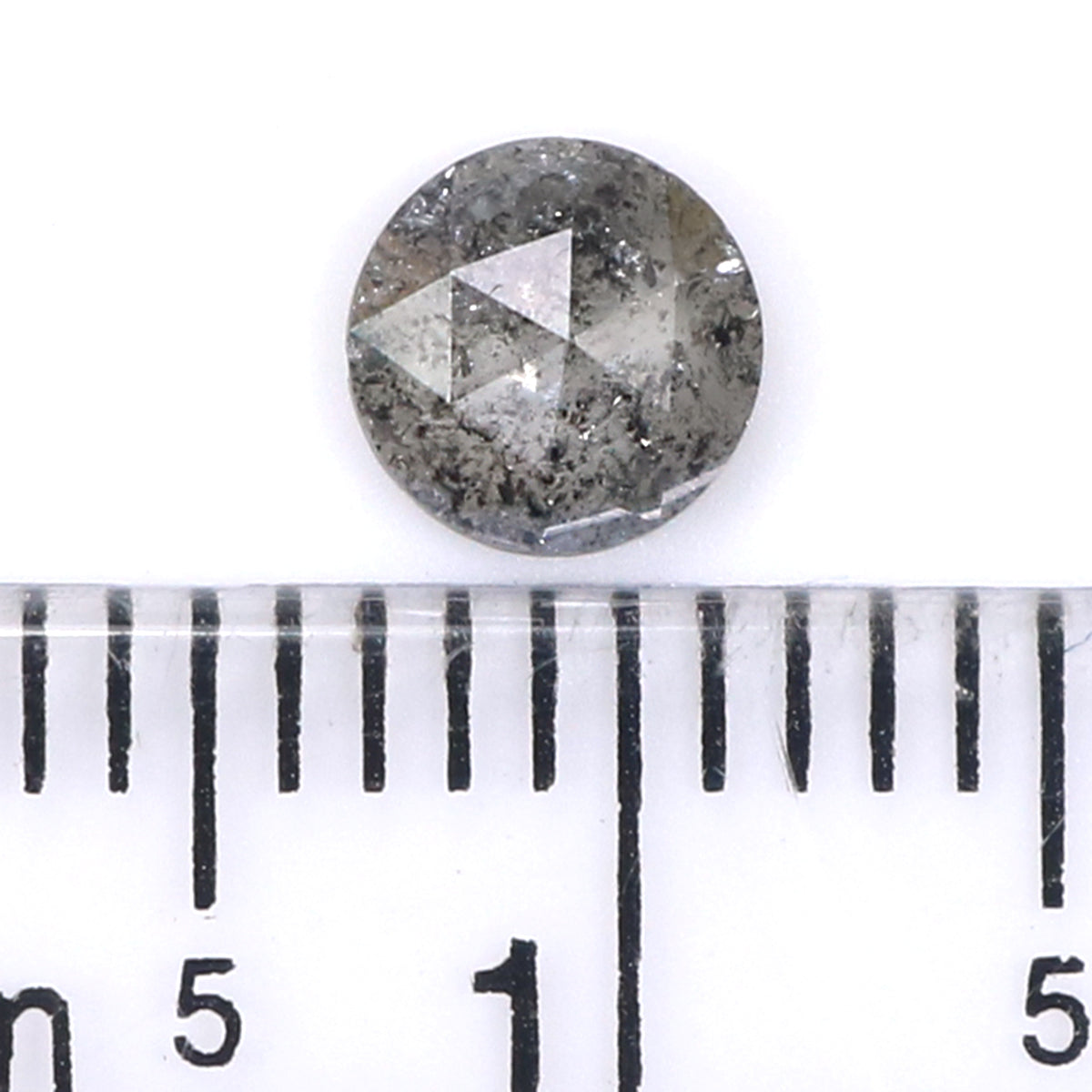 Natural Loose Round Rose Cut Salt And Pepper Diamond Black Grey Color 0.40 CT 4.95 MM Rose Cut Shape Diamond L2008