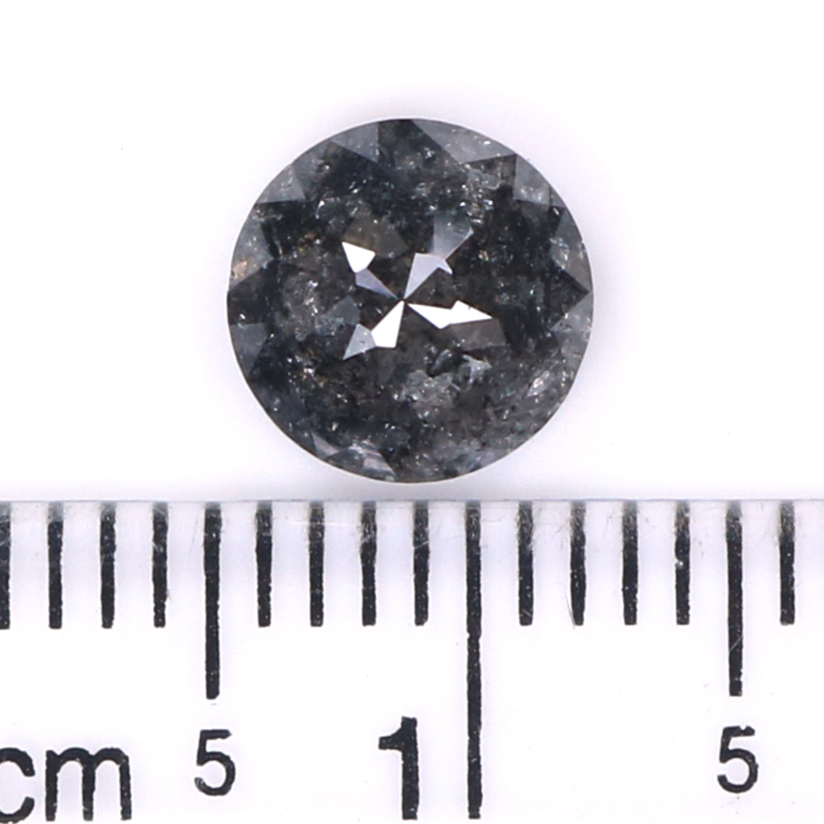 1.77 Ct Natural Loose Round Rose Cut Diamond Salt And Pepper Round Shape Diamond 6.95 MM Natural Black Grey Round Rose Cut Diamond LQ9888