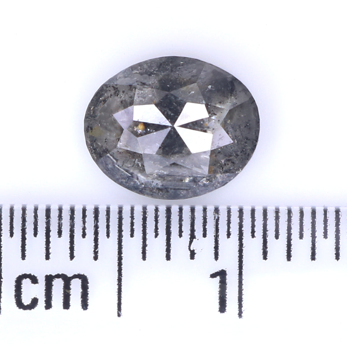 1.03 CT Natural Loose Oval Shape Diamond Salt And Pepper Oval Diamond 7.30 MM Natural Diamond Black Grey Color Oval Rose Cut Diamond LQ2208
