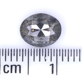 Natural Loose Oval Salt And Pepper Diamond Black Grey Color 1.03 CT 7.31 MM Oval Shape Rose Cut Diamond L2208