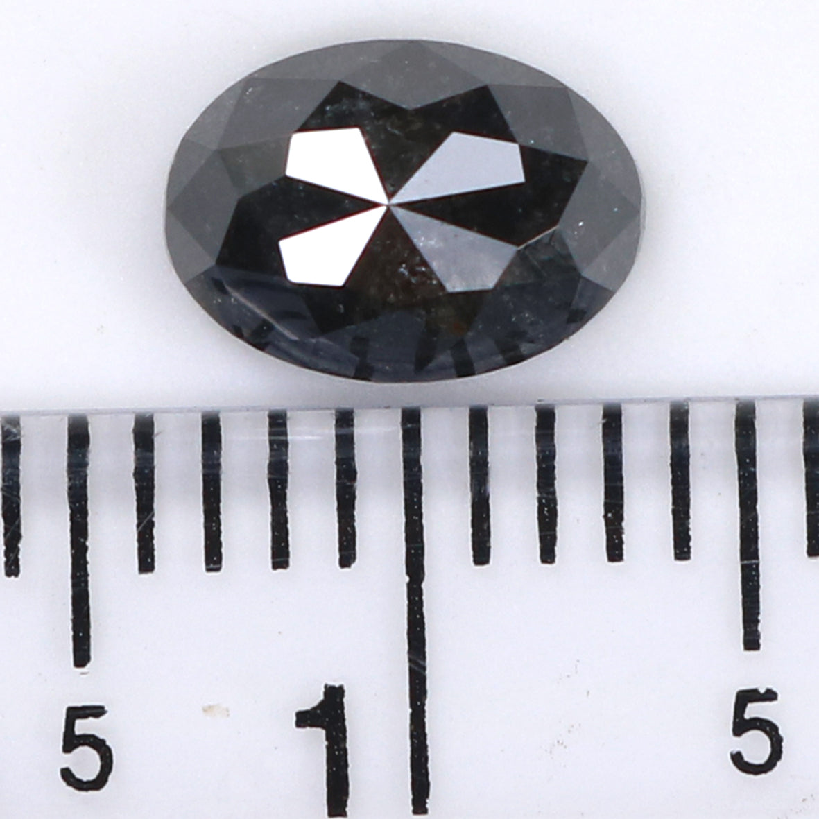 Natural Loose Oval Salt And Pepper Diamond Black Grey Color 1.08 CT 7.25 MM Oval Shape Rose Cut Diamond L1933