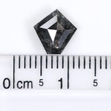 Natural Loose Pentagon Salt And Pepper Diamond Black Grey Color 1.47 CT 8.30 MM Pentagon Shape Rose Cut Diamond L048