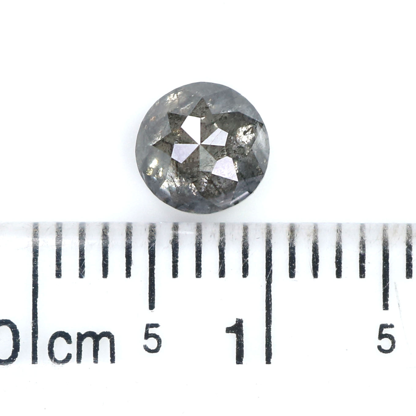 0.88 Ct Natural Loose Round Rose Cut Diamond Black Gray Color Diamond 5.60 MM Natural Loose Salt and Pepper Diamond Rose Cut Diamond QL2132