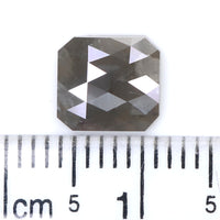 Natural Loose Radiant Diamond Black Grey Color 1.67 CT 7.60 MM Radiant Shape Rose Cut Diamond L9829