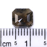 Natural Loose Radiant Salt And Pepper Diamond Black Grey Color 1.08 CT 7.10 MM Radiant Shape Rose Cut Diamond L7439