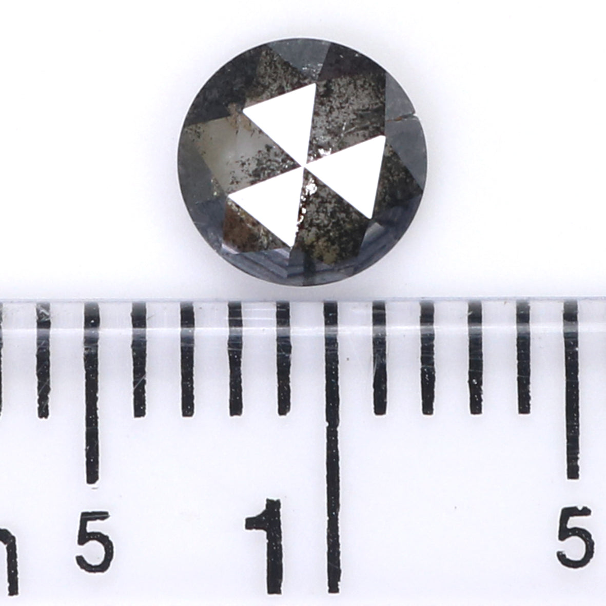 0.51 CT Natural Loose Round Rose Cut Diamond Salt And Pepper Round Diamond 5.20 MM Natural Loose Black Grey Color Rose Cut Diamond LQ5981