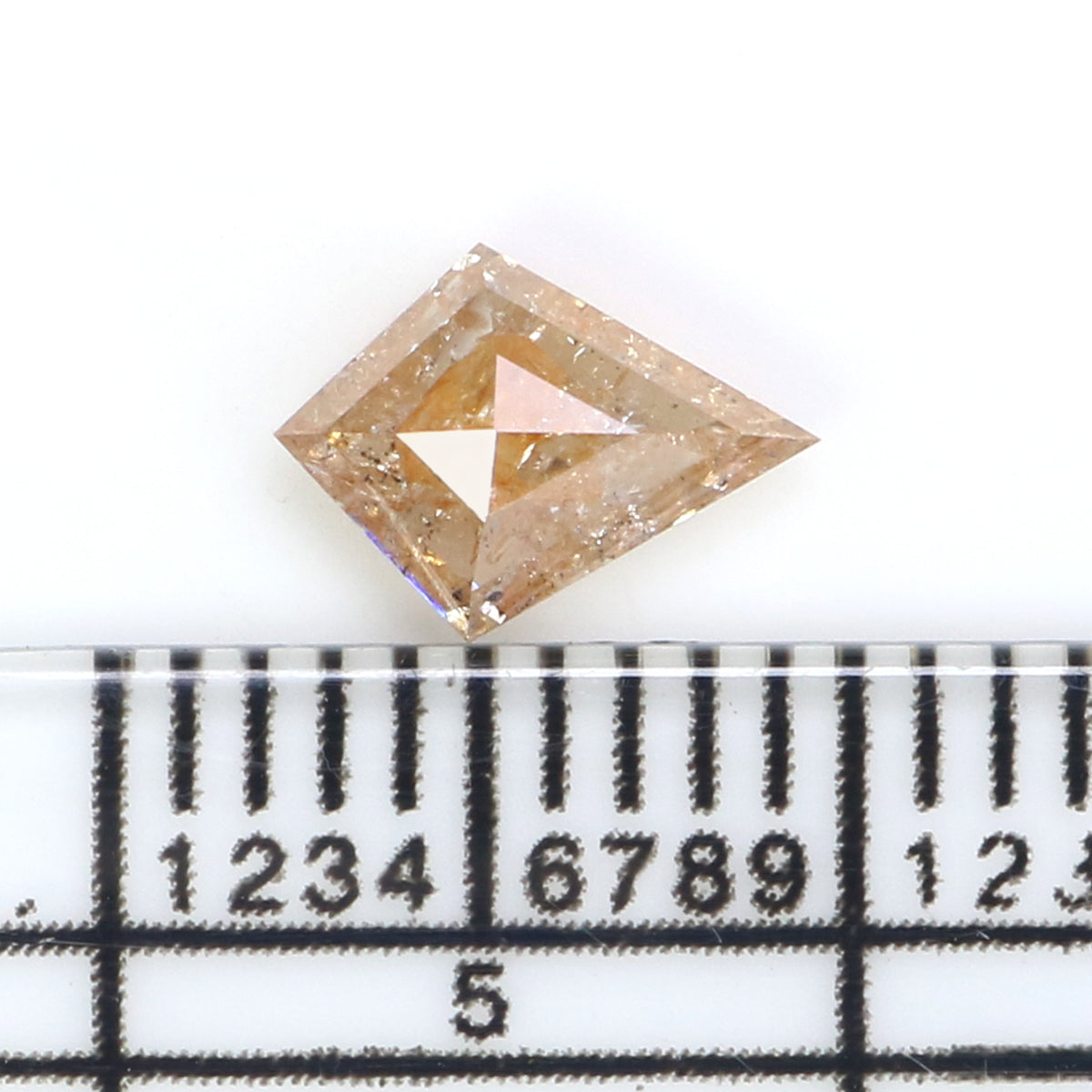 Natural Loose Kite Diamond Light Brown Color 0.58 CT 7.43 MM Kite Shape Rose Cut Diamond KDK2590