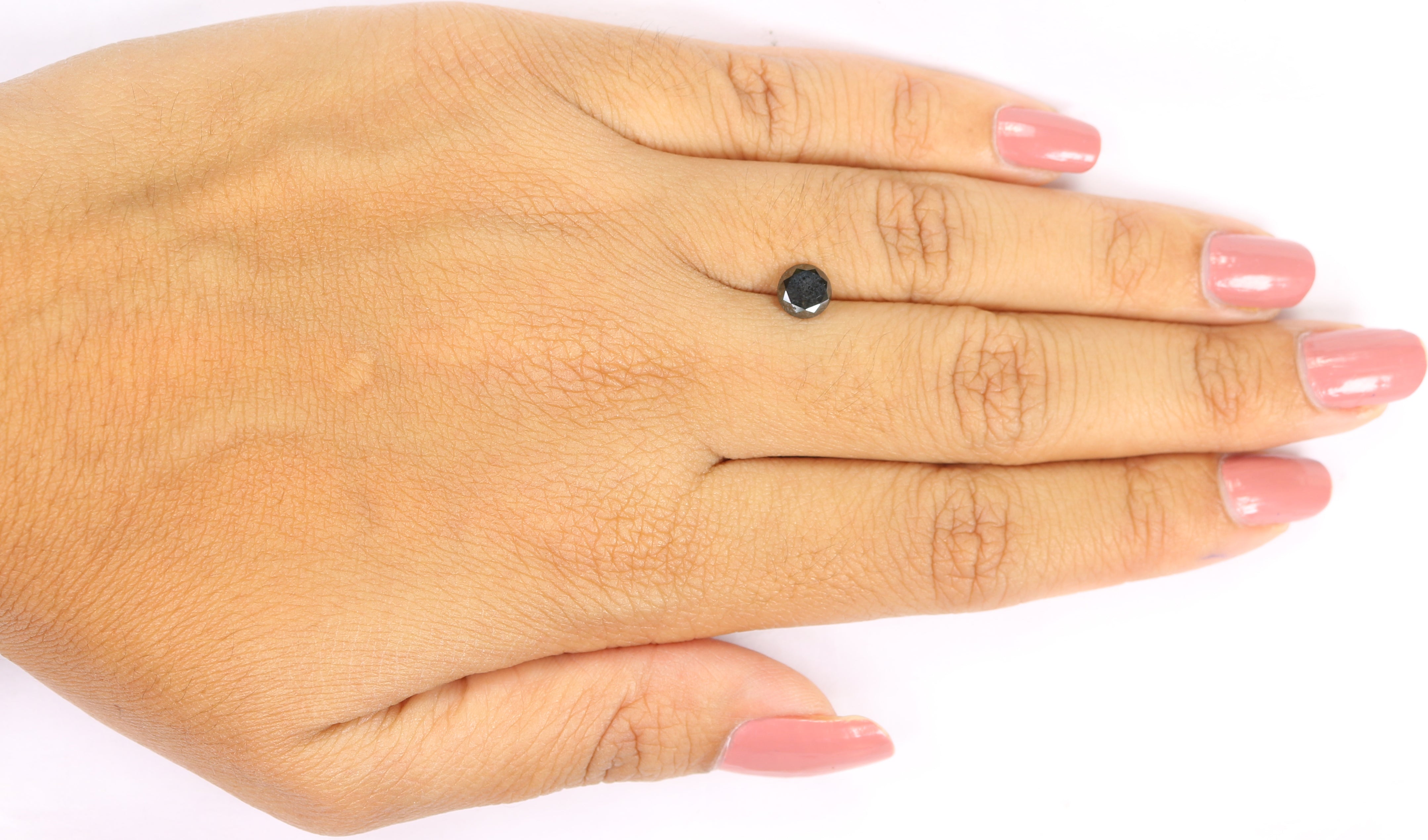0.85 CT Natural Loose Round Shape Diamond Black Color Round Cut Diamond 5.70 MM Natural Loose Grey Color Round Brilliant Cut Diamond KQ2085