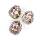 Natural Loose briolette Brown Color Diamond 1.01 CT 3.72 MM Drop Shape Rose Cut Diamond L9889