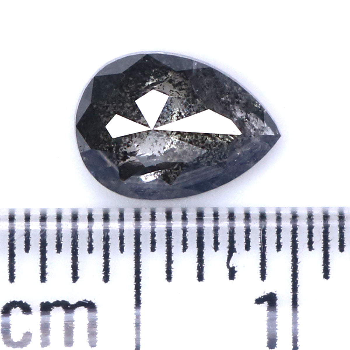 0.66 CT Natural Loose Pear Shape Diamond Salt And Pepper Pear Rose Cut Diamond 6.65 MM Black Grey Color Pear Shape Rose Cut Diamond QL2211