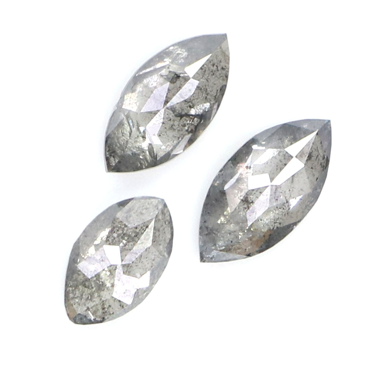 0.55 CT Natural Loose Marquise Shape Diamond Salt And Pepper Marquise Cut Diamond 4.80 MM Black Grey Color Marquise Rose Cut Diamond QL2458