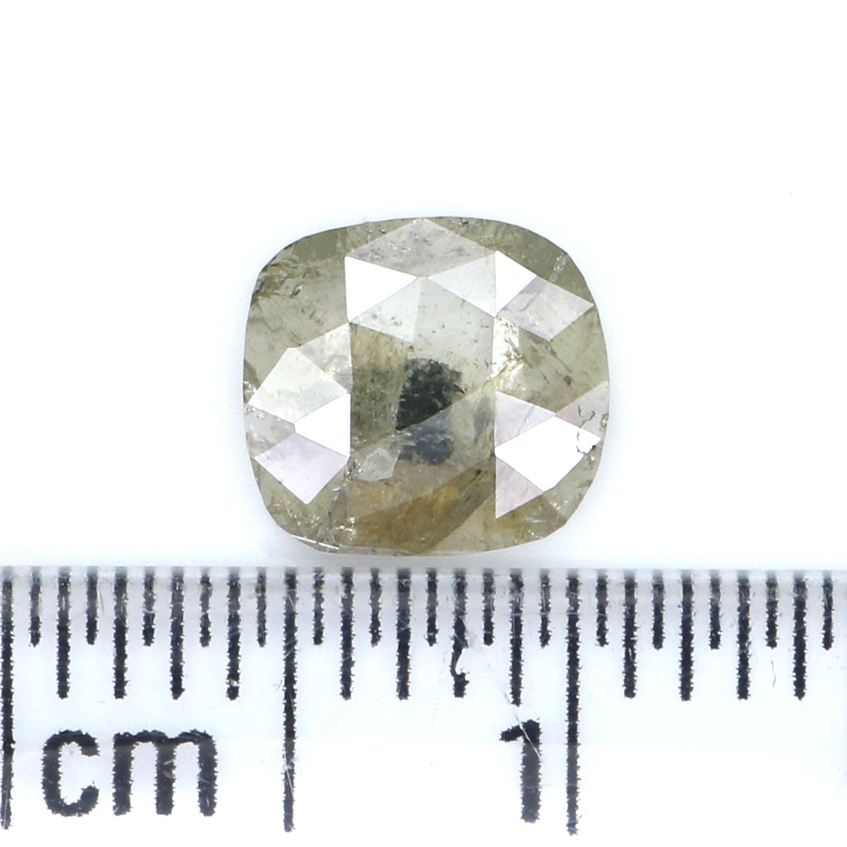 0.71 CT Natural Loose Cushion Shape Diamond Salt And Pepper Cushion Diamond 6.50 MM Natural Black Grey Color Cushion Rose Cut Diamond LQ7008