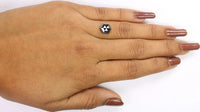 Natural Loose Hexagon Salt And Pepper Diamond Black Grey Color 2.45 CT 9.25 MM Hexagon Shape Rose Cut Diamond KDL1092