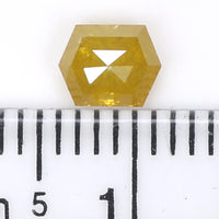 Natural Loose Hexagon Yellow Color Diamond 0.57 CT 5.40 MM Hexagon Shape Rose Cut Diamond KDL1965