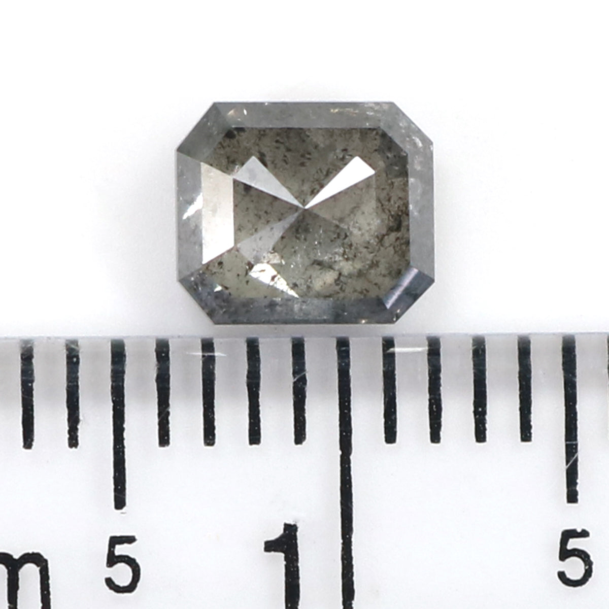 0.81 CT Natural Loose Emerald Diamond Salt And Pepper Diamond Natural Loose Diamond 5.70 MM Emerald Rose Cut Diamond Emerald Shape LQ8669