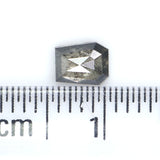 Natural Loose Coffin Salt And Pepper Diamond Black Grey Color 0.38 CT 4.70 MM Coffin Shape Rose Cut Diamond L8819