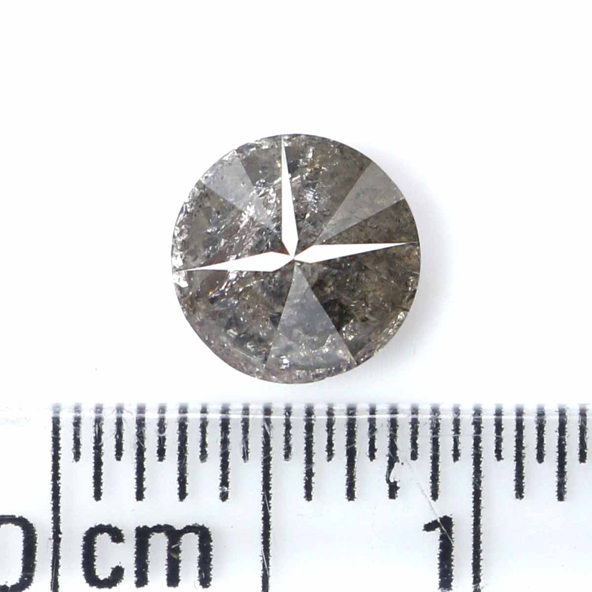 Natural Loose Round Salt And Pepper Diamond Black Grey Color 0.95 CT 5.92 MM Round Brilliant Cut Diamond L2354