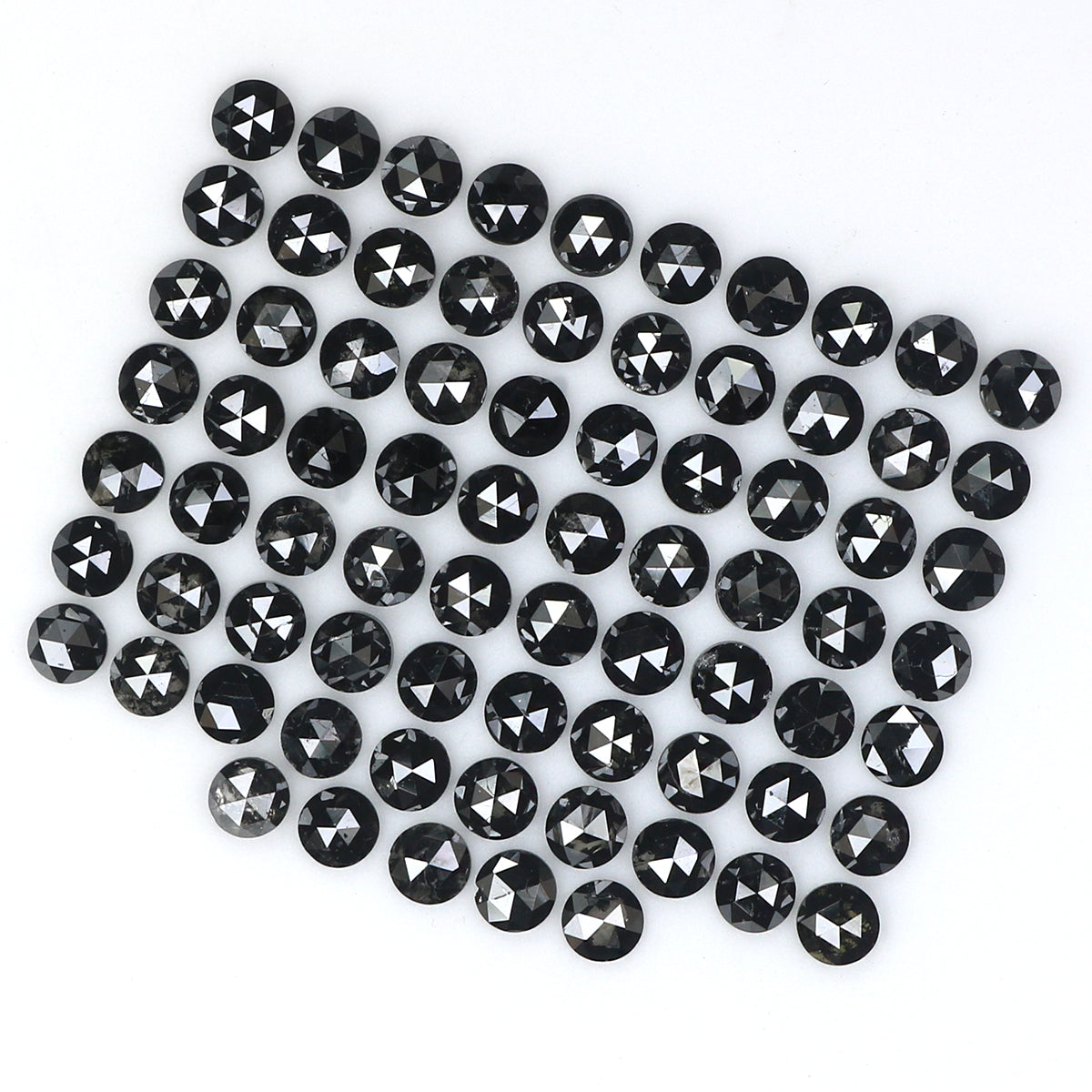 3.34 CT Natural Loose Round Rose Cut Diamond Black Color Round Shape Diamond 2.20 MM Natural Loose Black Color Round Rose Cut Diamond KQ2456
