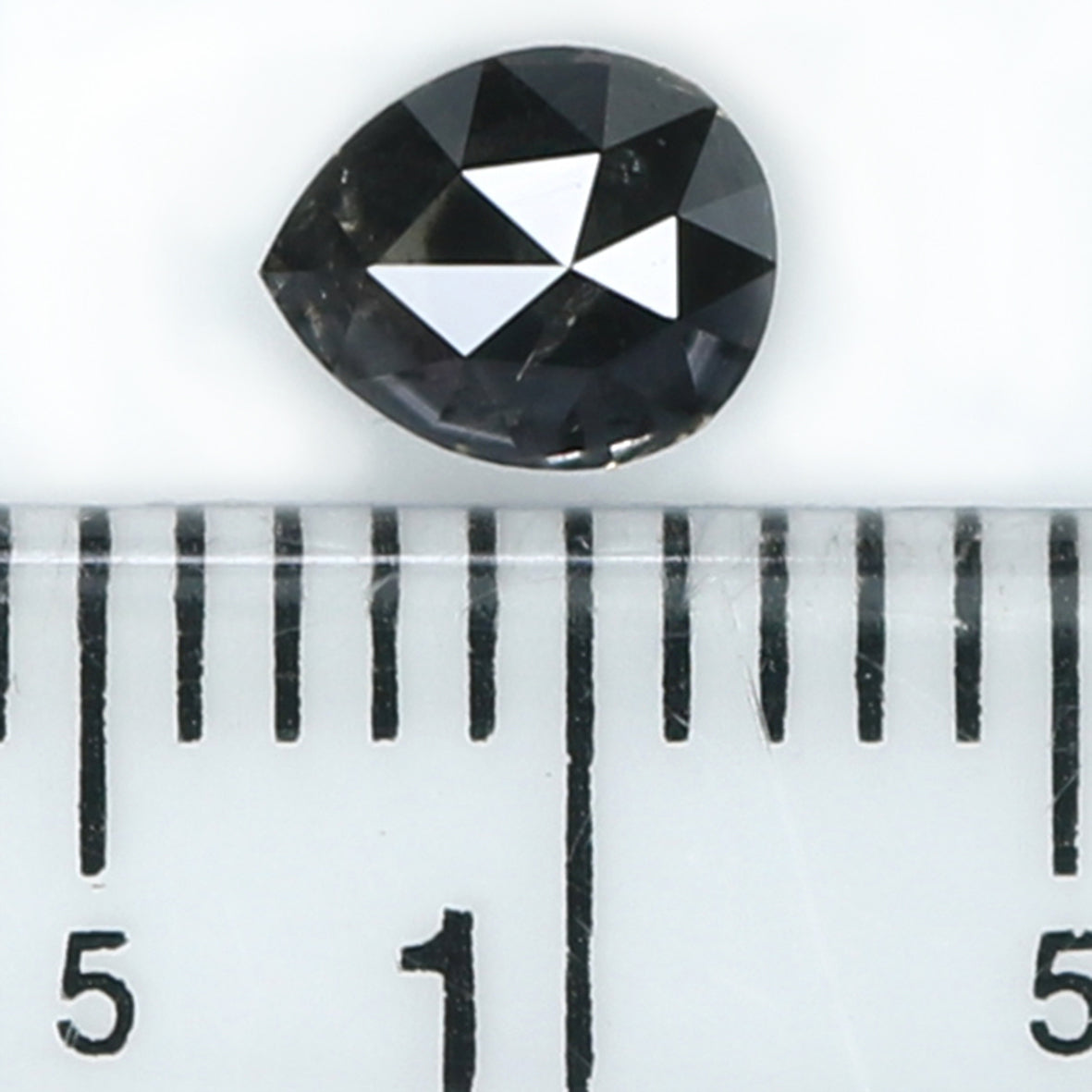 0.51 CT Natural Loose Pear Shape Diamond Salt And Pepper Pear Rose Cut Diamond 5.30 MM Black Grey Color Pear Shape Rose Cut Diamond KQ1979