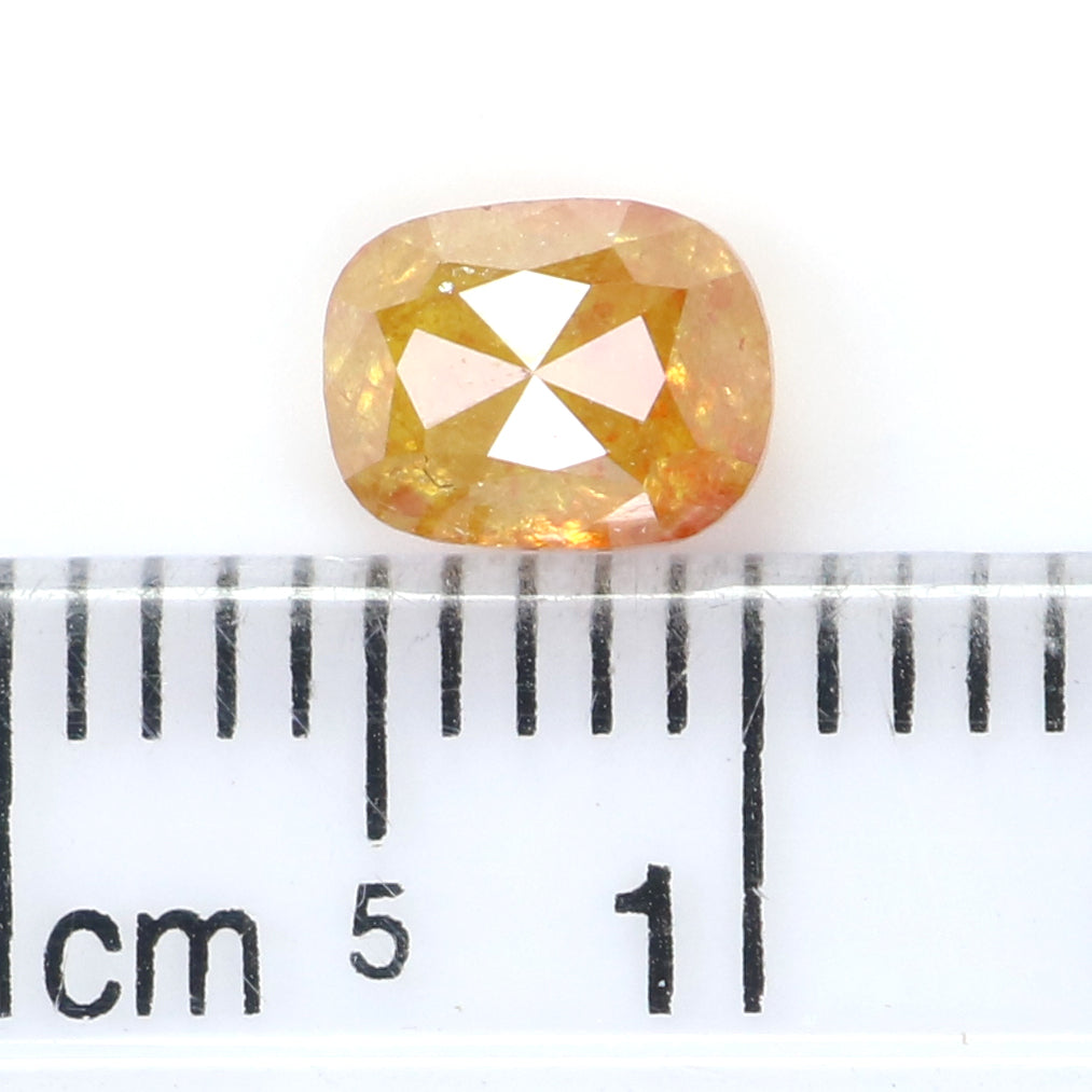 0.93 CT Natural Loose Cushion Shape Diamond Yellow Color Cushion Cut Diamond 6.00 MM Natural Yellow Color Cushion Rose Cut Diamond LQ2154