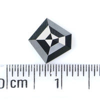 Natural Loose Pentagon Diamond Black Color 1.41 CT 8.05 MM Pentagon Shape Rose Cut Diamond KR2245