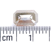 Natural Loose Emerald Grey Color Diamond 1.35 CT 7.58 MM Emerald Shape Rose Cut Diamond L2234