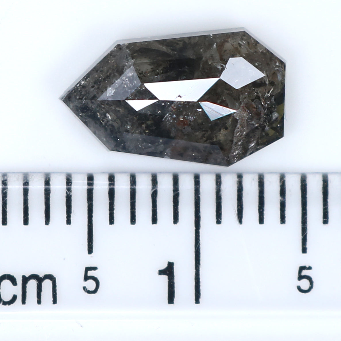 2.30 CT Natural Loose Bullet Shape Diamond Salt And Pepper Bullet Diamond 10.75 MM Natural Black Grey Bullet Diamond Rose Cut Diamond LQ8074