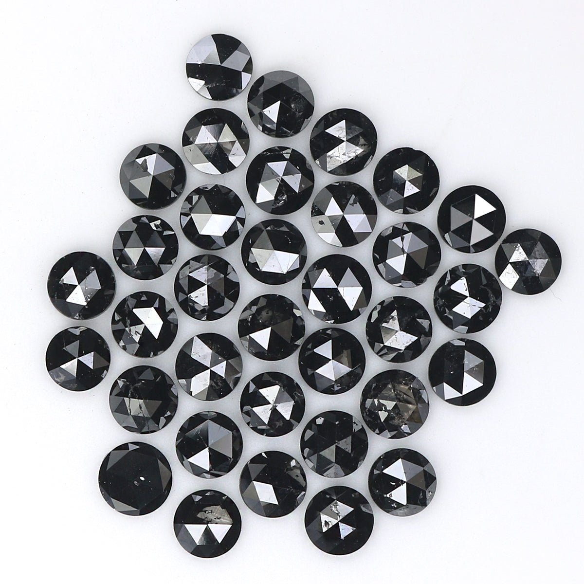 Natural Loose Round Rose Cut Diamond Black Color 4.15 CT 3.10 MM Rose Cut Shape Diamond L1750