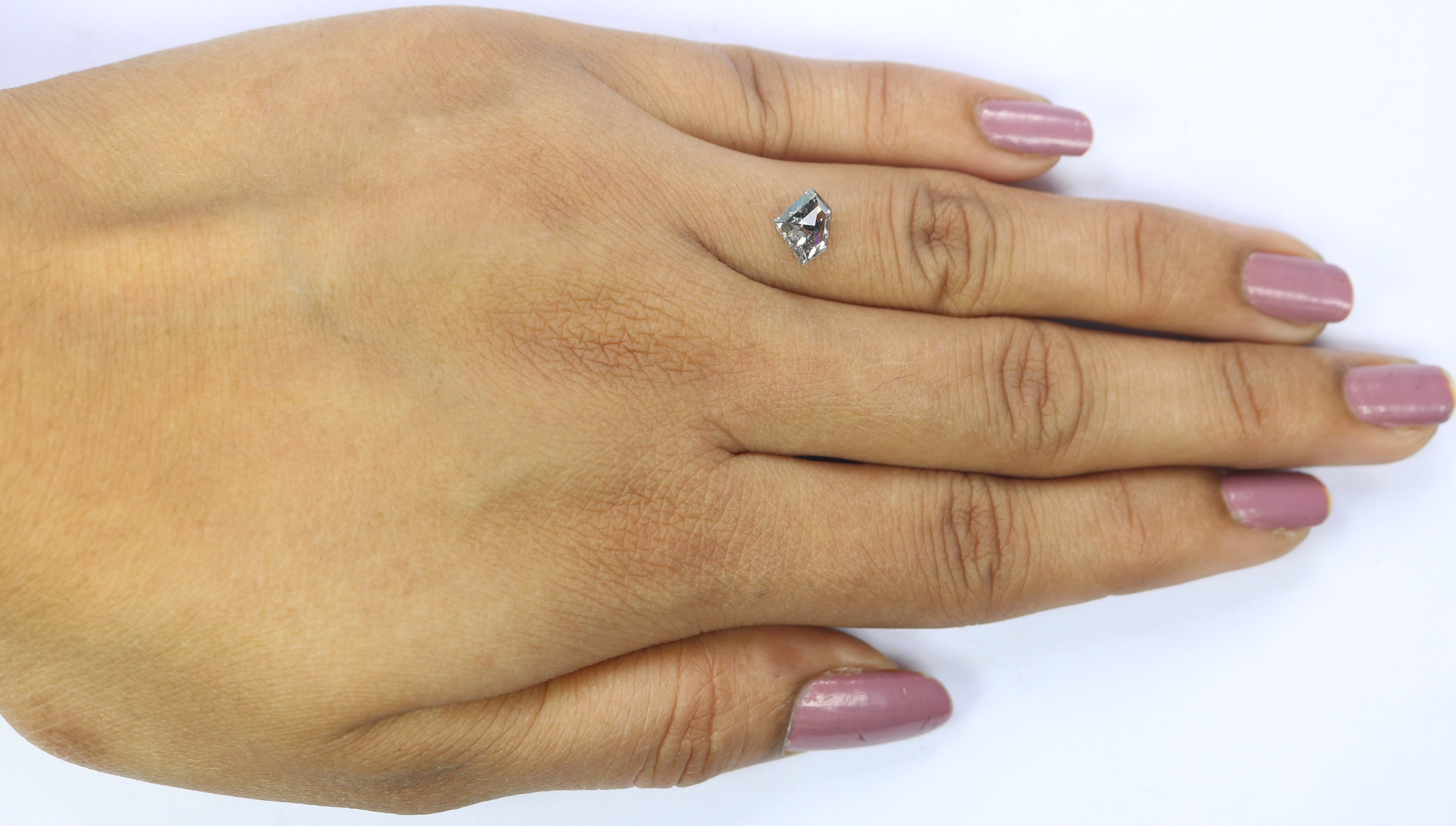 1.05 Ct Natural Loose Shield Shape Diamond Salt And Pepper Shield Cut Diamond 5.90 MM Black Gray Color Shield Shape Rose Cut Diamond QL2673