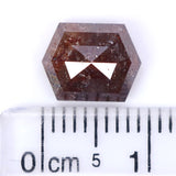 Natural Loose Hexagon Brown Color Diamond 2.66 CT 9.40 MM Hexagon Shape Rose Cut Diamond L2186