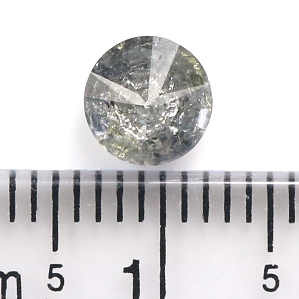 Natural Loose Round Salt And Pepper Diamond Black Grey Color 0.96 CT 6.00 MM Round Brilliant Cut Diamond L2031