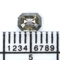 Natural Loose Emerald Salt And Pepper Diamond Black Grey Color 0.33 CT 4.51 MM Emerald Shape Rose Cut Diamond KR2589