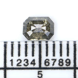 Natural Loose Emerald Salt And Pepper Diamond Black Grey Color 0.33 CT 4.51 MM Emerald Shape Rose Cut Diamond KR2589