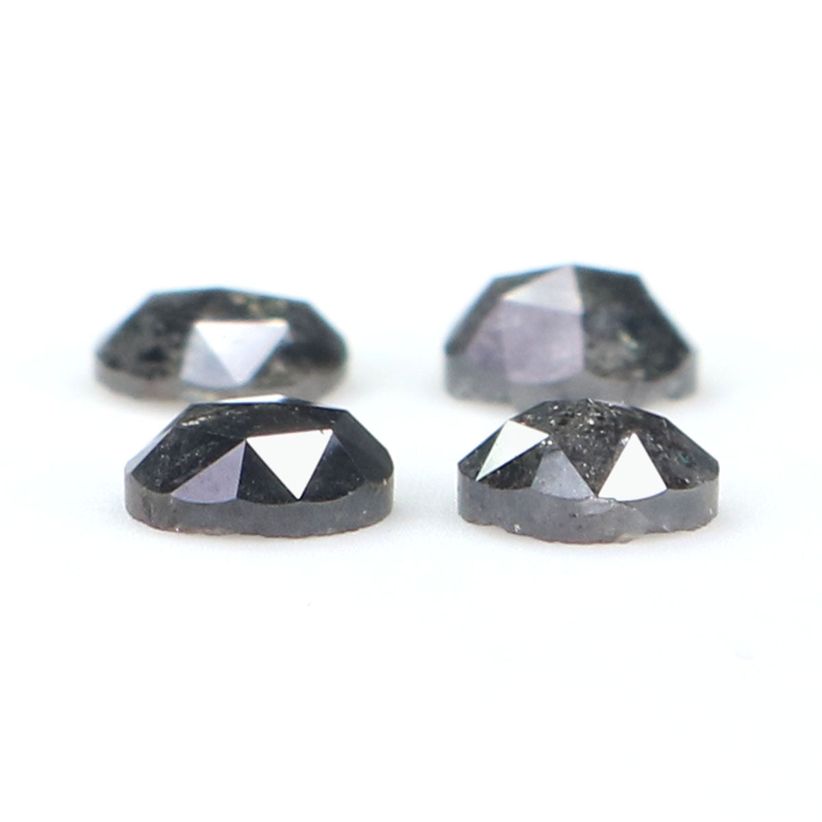 Natural Loose Round Rose Cut Salt And Pepper Black Grey Color Diamond 1.31 CT 4.28 MM Rose Cut Shape Diamond KR2553