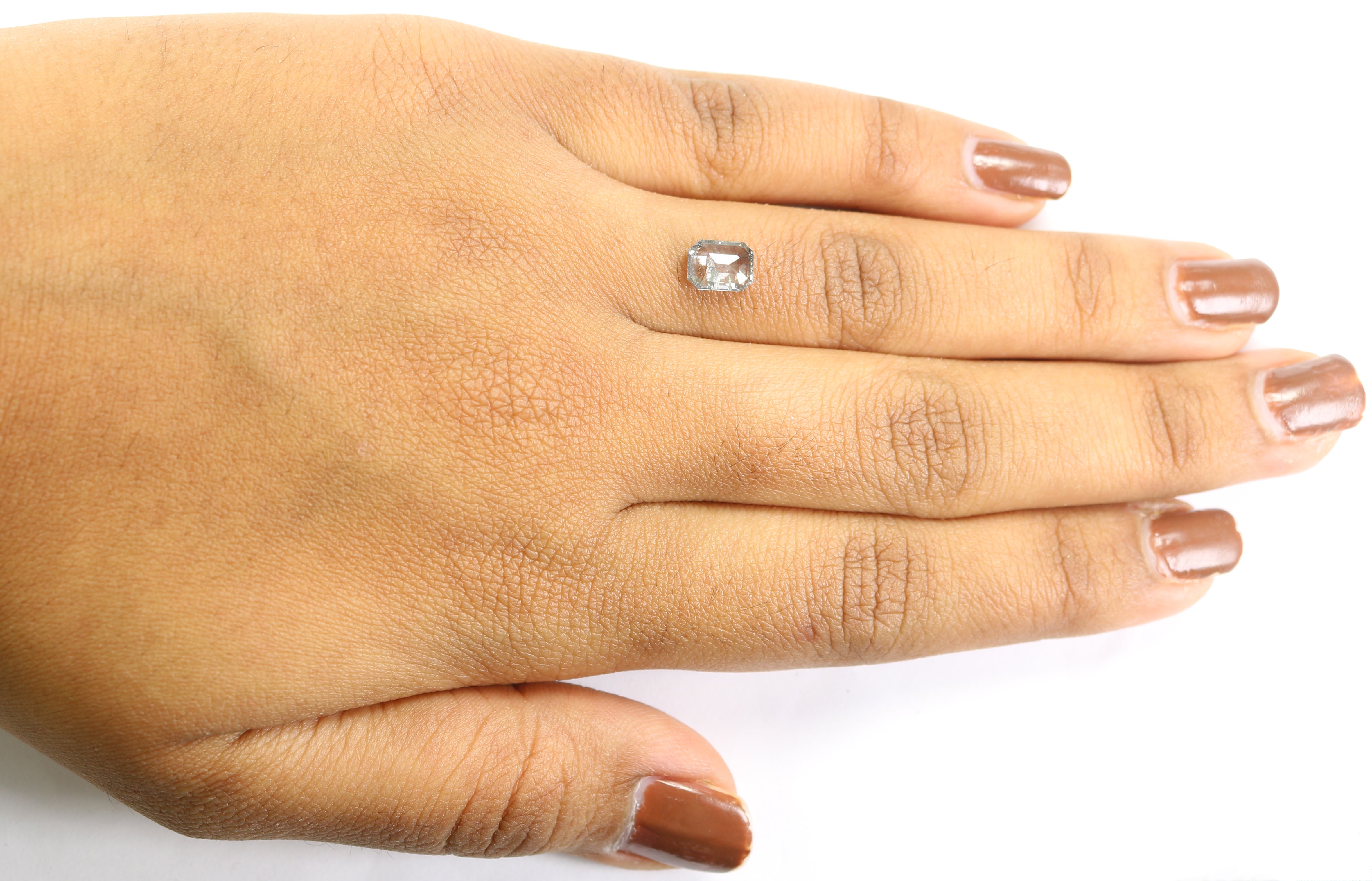 0.88 CT Natural Loose Emerald Shape Diamond Salt And Pepper Emerald Cut Diamond 6.75 MM Natural Black Grey Emerald Rose Cut Diamond LQ1424