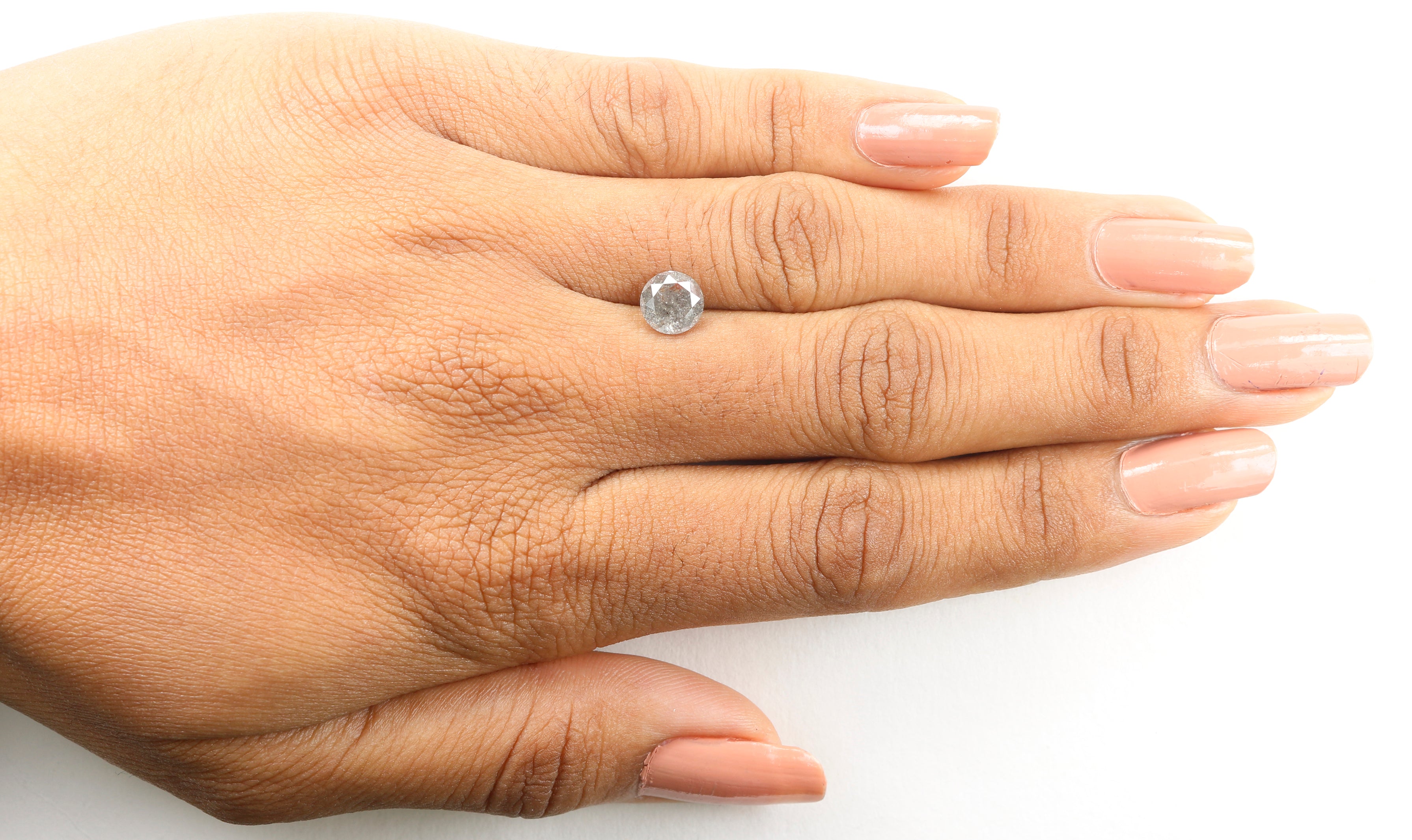 1.28 CT Natural Loose Round Shape Diamond Grey Color Round Cut Diamond 6.75 MM Natural Loose Grey Diamond Round Brilliant Cut Diamond LQ443