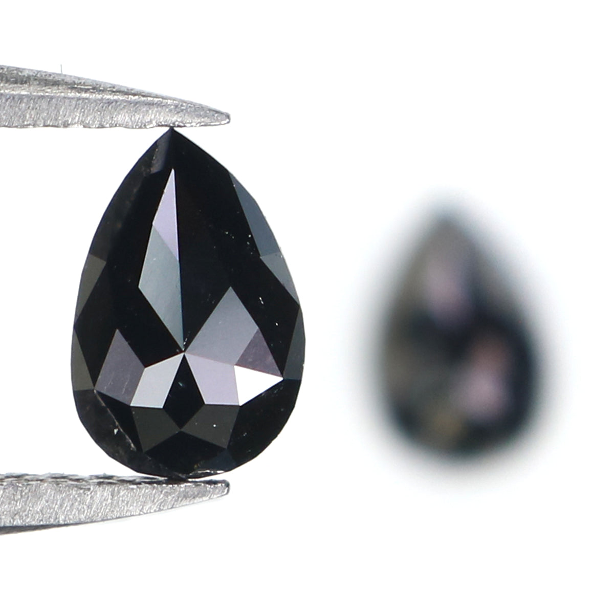 0.69 CT Natural Loose Pear Cut Pair Diamond Black Color Pear Shape Diamond 6.30 MM Natural Loose Black Diamond Pear Rose Cut Diamond KQ2636