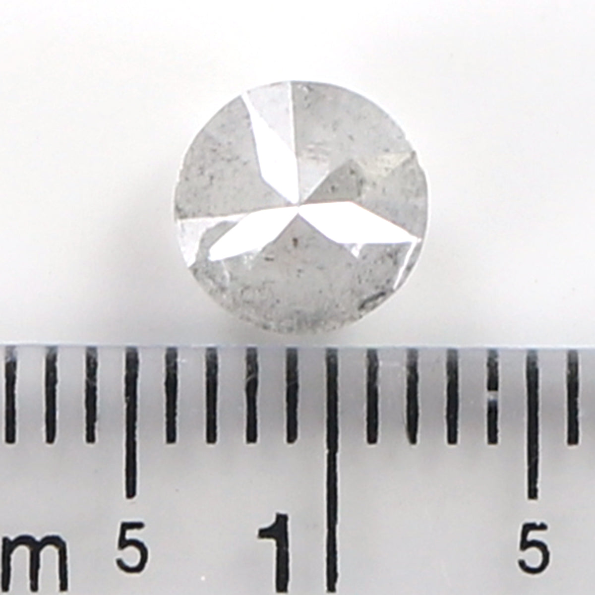 Natural Loose Round Brilliant Cut Diamond Milky Grey Color 1.36 CT 6.40 MM Round Shape Rose Cut Diamond L7877