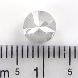 Natural Loose Round Brilliant Cut Diamond Milky Grey Color 1.36 CT 6.40 MM Round Shape Rose Cut Diamond L7877