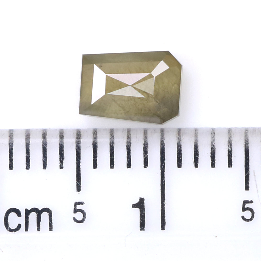 0.77 CT Natural Loose Coffin Shape Diamond Coffin Shape Diamond 6.00 MM Natural Green Grey Color Diamond Coffin Rose Cut Diamond QL5850