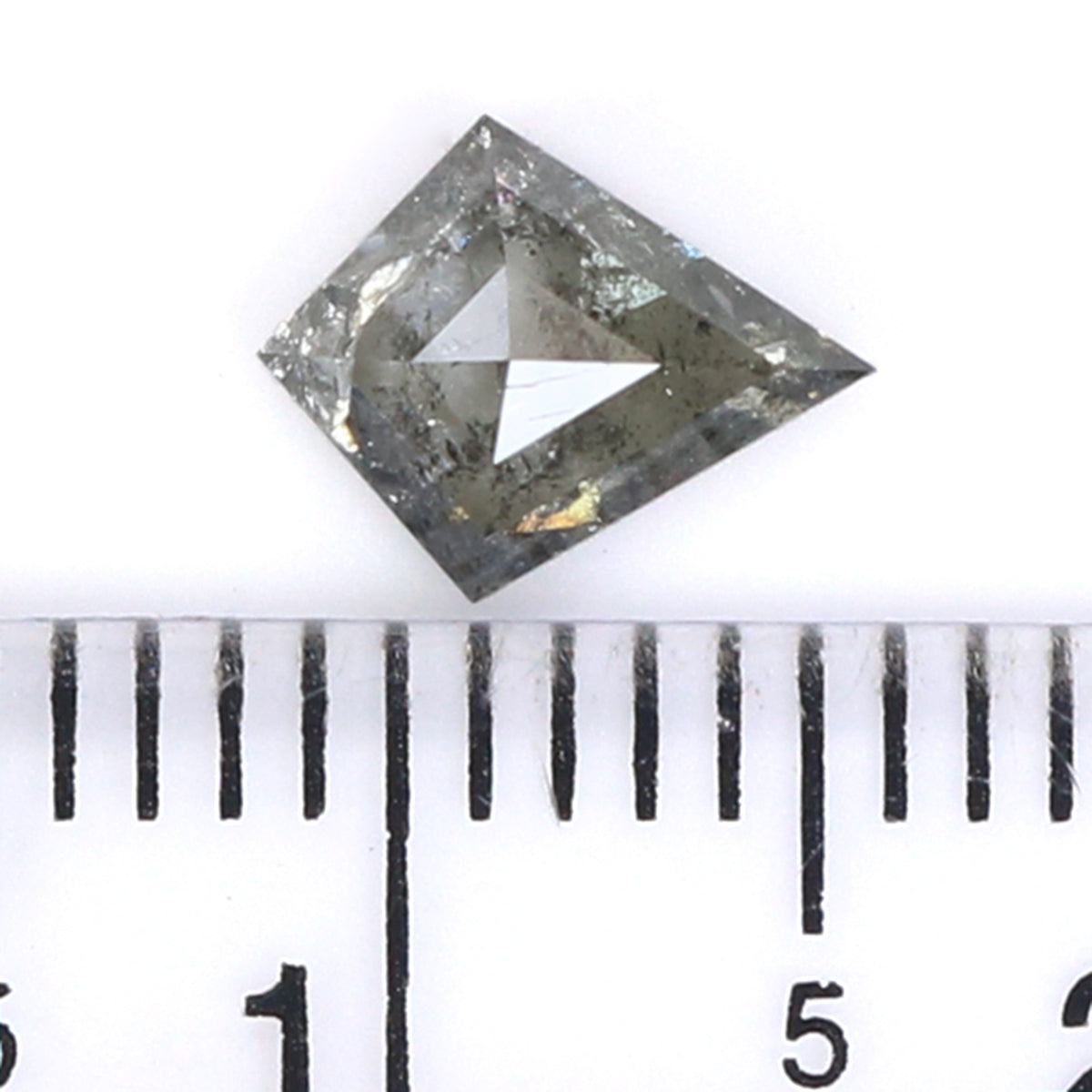 0.63 CT Natural Loose Kite Shape Diamond Salt And Pepper Kite Shape Diamond 7.50 MM Natural Black Grey Color Kite Rose Cut Diamond QL2041