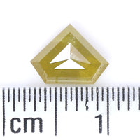 Natural Loose Shield Yellow Color Diamond 0.96 CT 5.85 MM Shield Shape Rose Cut Diamond L9678