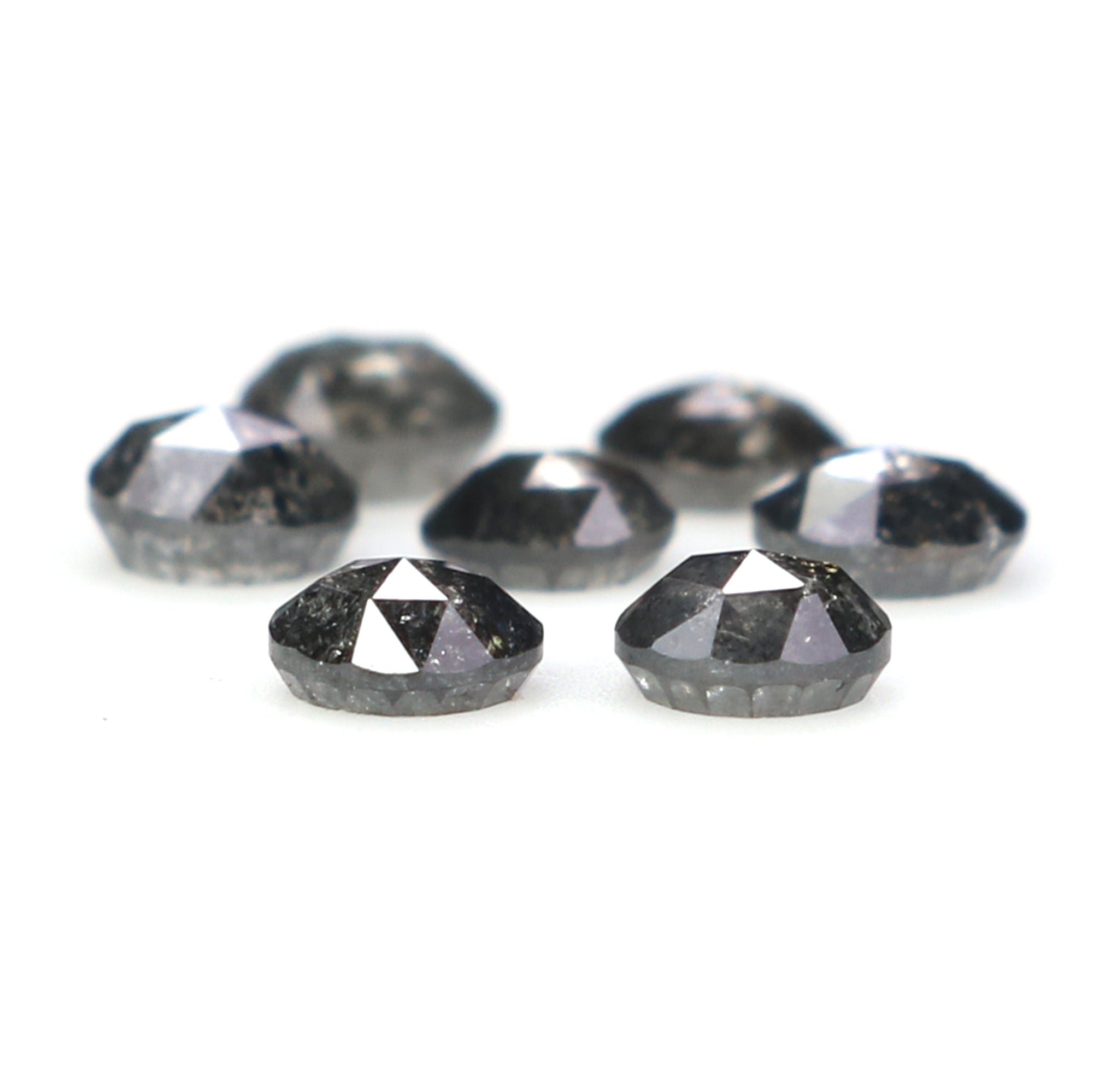 1.10 Ct Natural Loose Round Rose Cut Diamond Salt And Pepper Round Shape Diamond 3.30 MM Natural Black Grey Round Rose Cut Diamond LQ2782