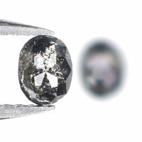 Natural Loose Oval Diamond, Salt And Pepper Oval Diamond, Natural Loose Diamond, Oval Rose Cut Diamond, 0.48 CT Oval Shape Diamond L2764
