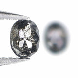 Natural Loose Oval Diamond, Salt And Pepper Oval Diamond, Natural Loose Diamond, Oval Rose Cut Diamond, 0.48 CT Oval Shape Diamond L2764