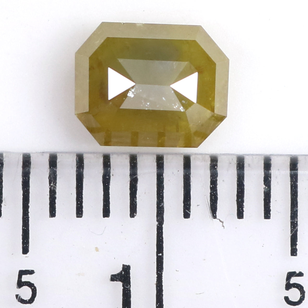 0.76 CT Natural Loose Emerald Shape Diamond Yellow Color Emerald Cut Diamond 5.75 MM Natural Yellow Color Emerald Rose Cut Diamond LQ1959