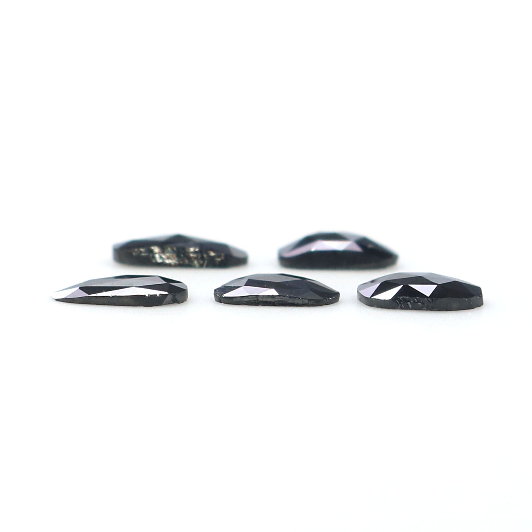1.38 CT Natural Loose Slice Shape Diamond Black Color Slice Cut Diamond 6.40 MM Natural Loose Black Color Slice Rose Cut Diamond KQ2619