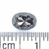 Natural Loose Oval Salt And Pepper Diamond Black Grey Color 0.77 CT 6.23 MM Oval Shape Rose Cut Diamond L2367