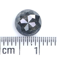 Natural Loose Round Rose Cut Salt And Pepper Diamond Black Grey Color 1.35 CT 6.85 MM Rose Cut Shape Diamond L827
